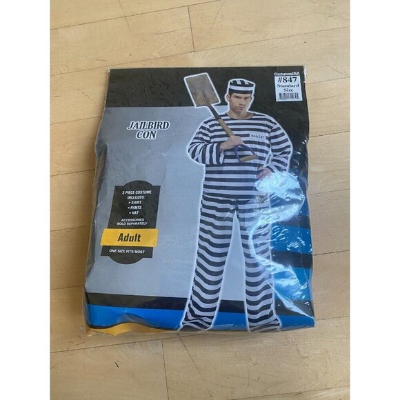 Halloween Jailbird Adult one size Standard Costume - Picture 1 of 5